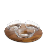 Nambe Vie Triple Snack Tray Set