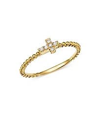 Diamond Cross Band in 14K Yellow Gold, 0.05 tcw