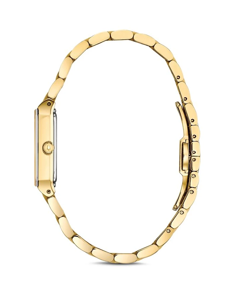 Futuro Quadra Gold-Tone Link Bracelet Watch, 20mm x 32mm