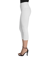 Denim Capri Leggings White
