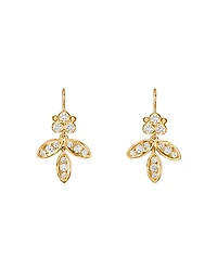 Temple St. Clair 18K Yellow Gold Foglia Diamond Drop Earrings
