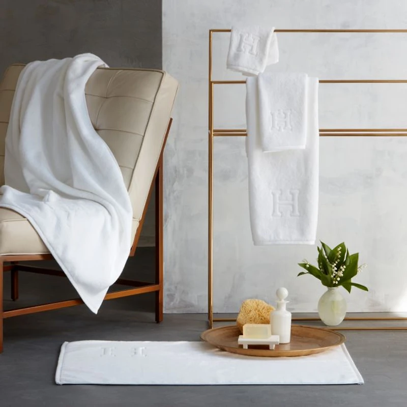 Auberge Monogrammed Letter Towel Collection