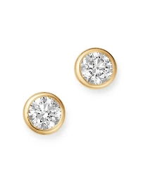 Diamond Bezel Stud Earrings 14K Yellow Gold, 0.20-1.0 tcw
