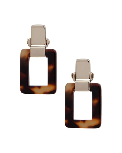 Tortoise Link Drop Earrings