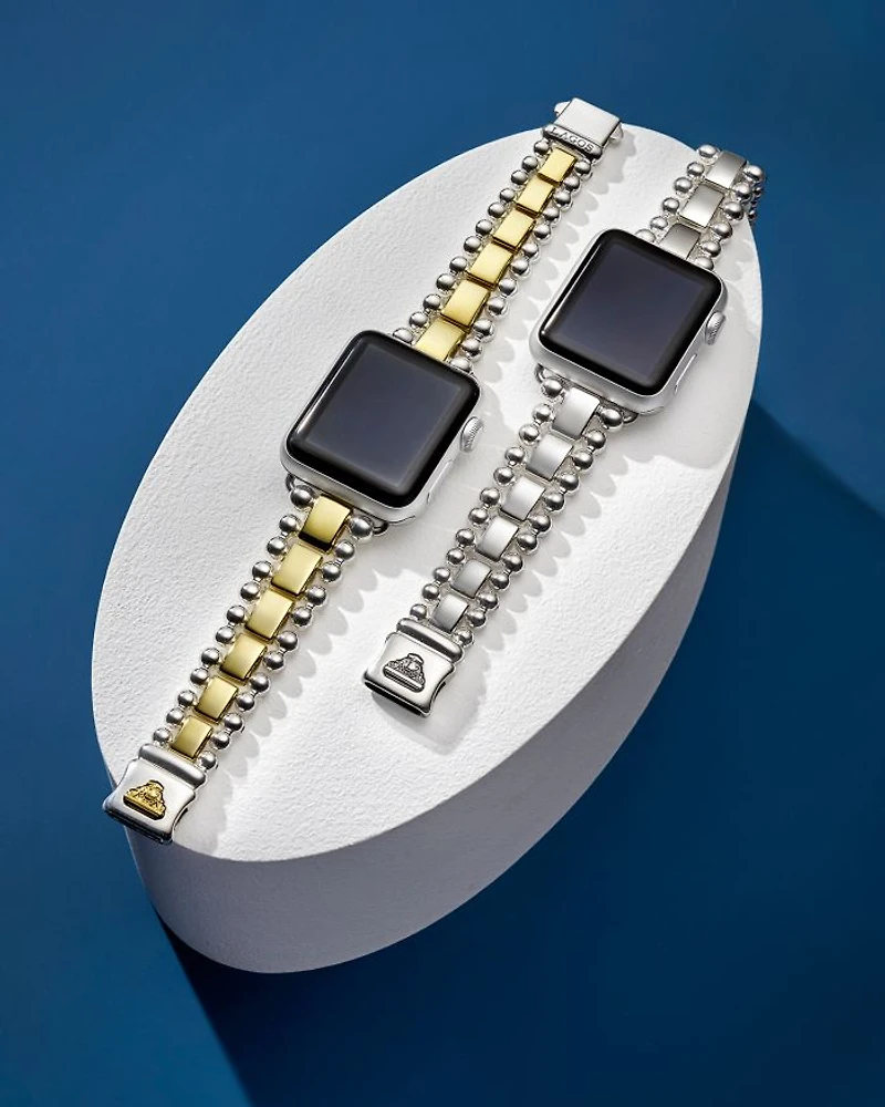 Sterling Silver Smart Caviar Apple™ Smartwatch Straps