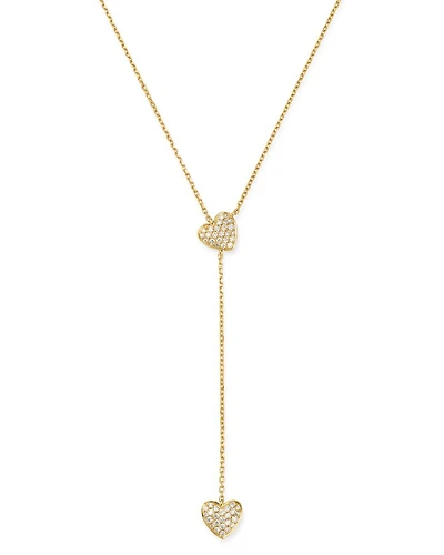 Diamond Heart Y Necklace in 14K Yellow Gold, 0.25 tcw