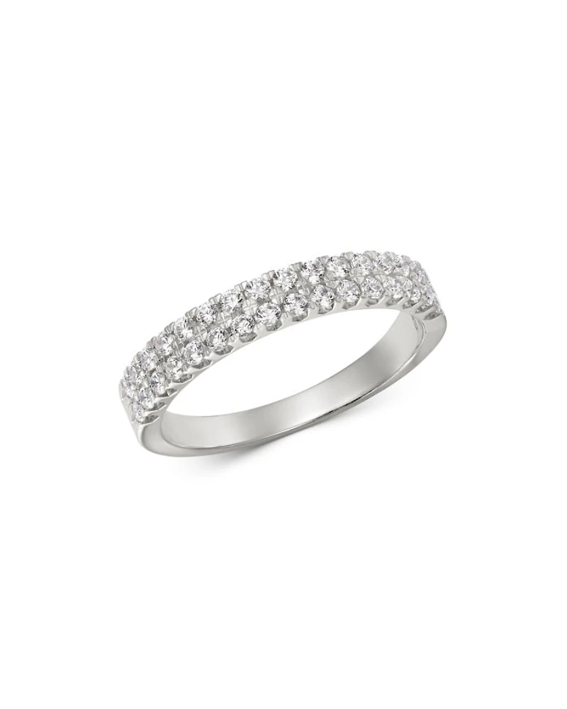 Diamond Double-Row Band in 14K White Gold, 0.50 tcw