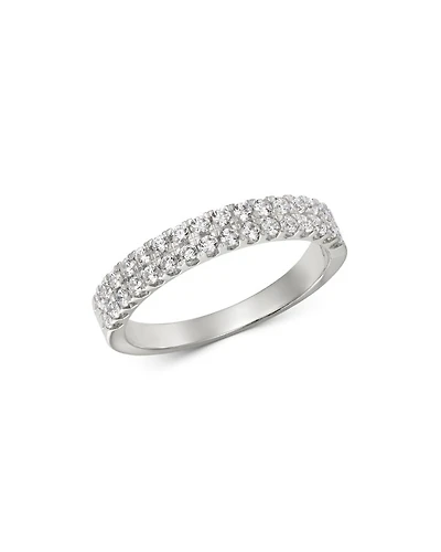 Diamond Double-Row Band in 14K White Gold, 0.50 tcw