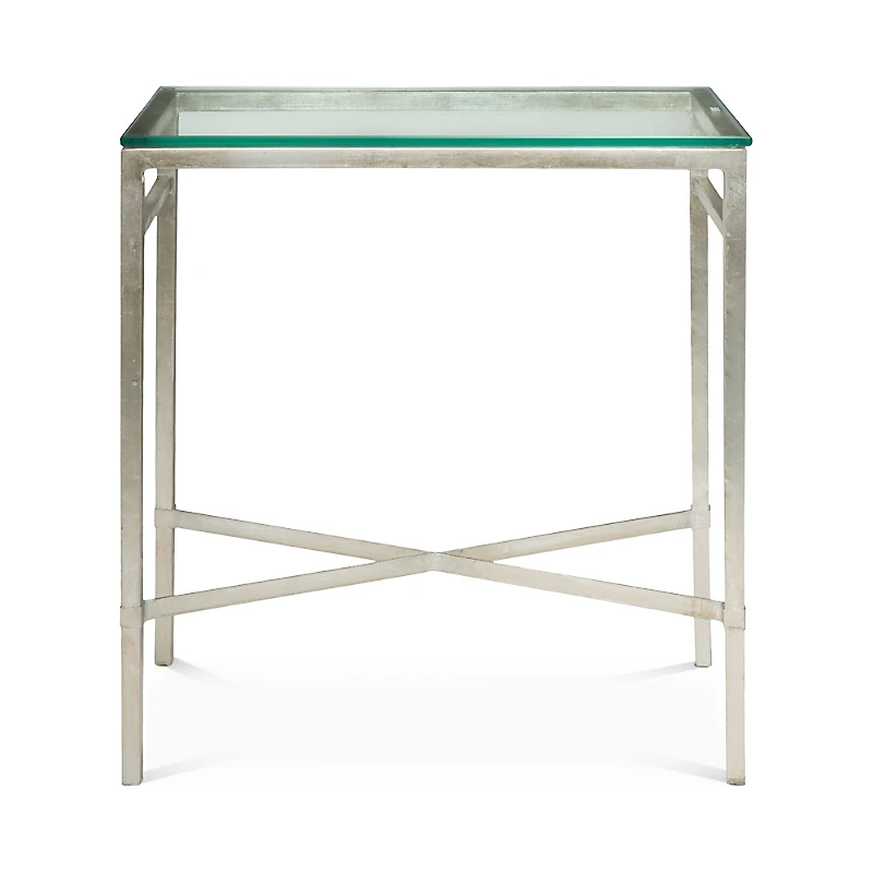 Safavieh Viggo Antique Silver Glass Side Table