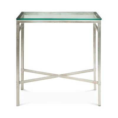 Safavieh Viggo Antique Silver Glass Side Table