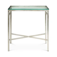 Safavieh Viggo Antique Silver Glass Side Table