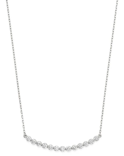 Diamond Bar Necklace in 14K White Gold, 0.75 tcw