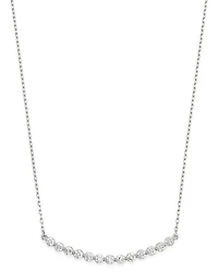 Diamond Bar Necklace in 14K White Gold, 0.75 tcw