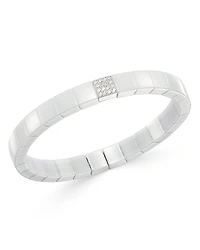 Roberto Demeglio 18K White Gold & Ceramic Scacco Diamond Stretch Bracelet