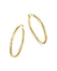 Bloomingdale's Fine Collection Diamond-Cut Hoop Earrings