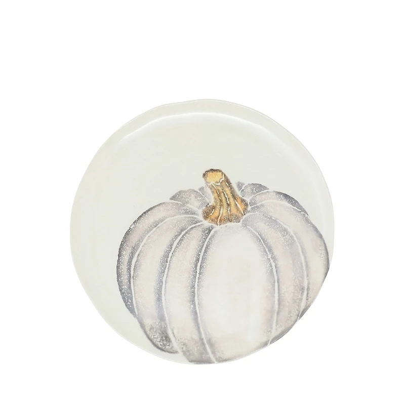 Vietri Pumpkins White Salad Plate