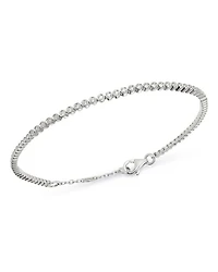 Bezel-Set Diamond Stacking Bracelet in 14K White Gold, 0.25 tcw