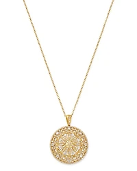 Diamond Medallion Pendant Necklace in 14K Yellow Gold, 1.50 tcw