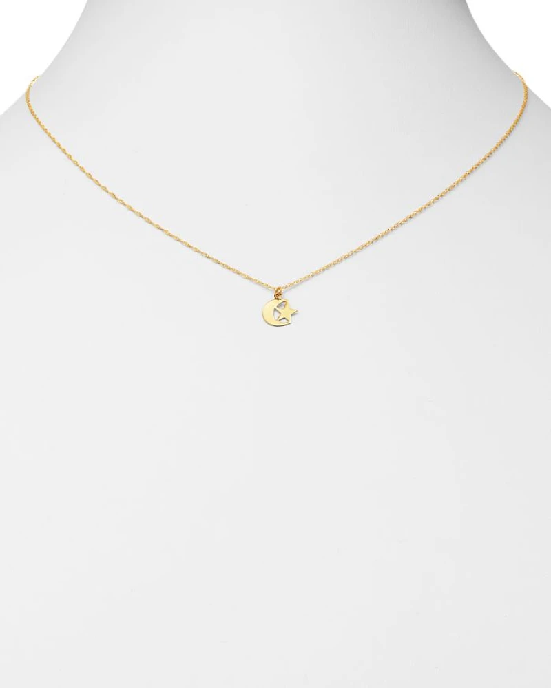 Star & Moon Pendant Necklace in 14K Yellow Gold, 18" - Exclusive