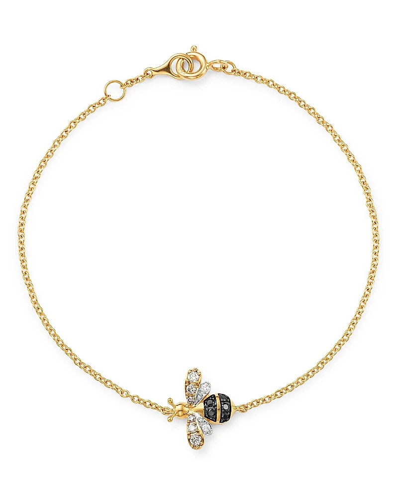 Bloomingdale's Fine Collection Black & White Diamond Bumble Bee Bracelet