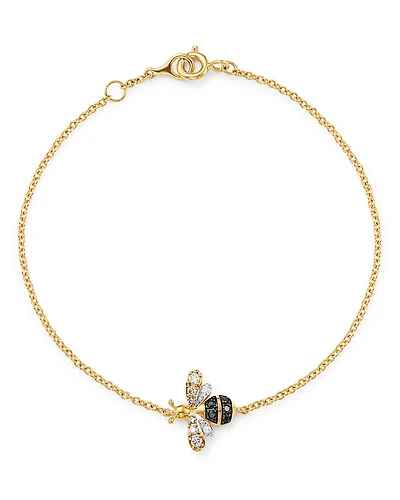Bloomingdale's Fine Collection Black & White Diamond Bumble Bee Bracelet