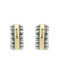 Sterling Silver & 18K Gold Signature Caviar Small Flute Hoop Earrings