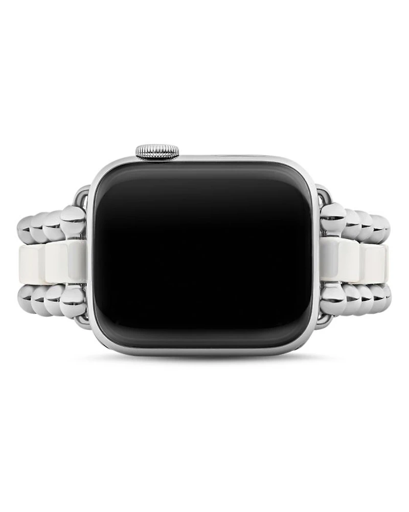 White Ceramic Smart Caviar Apple™ Watch Band, 38mm-42mm