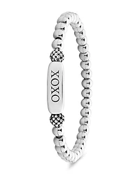 Sterling Silver Signature Caviar XOXO Station Bracelet