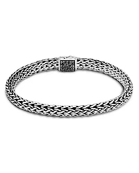 Sterling Silver Classic Chain Black & Blue Sapphire Reversible Bracelet