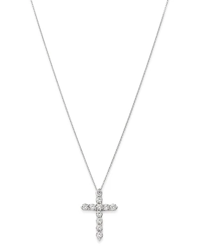 Diamond Cross Pendant Necklace in 14K White Gold