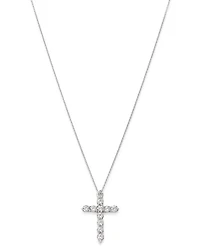 Diamond Cross Pendant Necklace in 14K White Gold