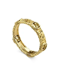18K Yellow Gold Interlocking Logo Ring