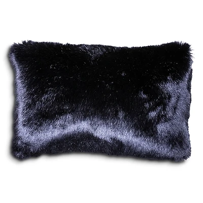 Aviva Stanoff Navy Bark Faux Fur Pillow, 12 x 18