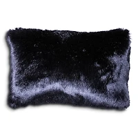 Aviva Stanoff Navy Bark Faux Fur Pillow, 12 x 18