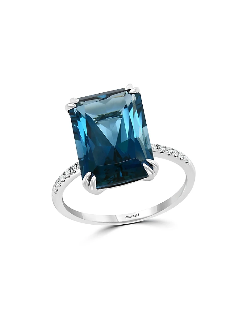 Bloomingdale's Fine Collection London Blue Topaz & Diamond Statement Ring