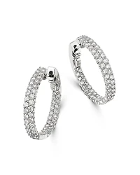 Bloomingdale's Fine Collection Diamond Double Row Inside Out Hoop Earrings