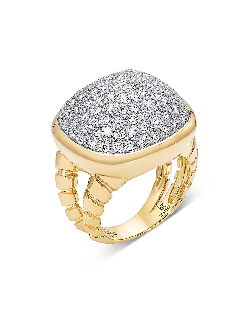 Marina B 18K Yellow Gold Tigella Diamond Pave Dome Ring