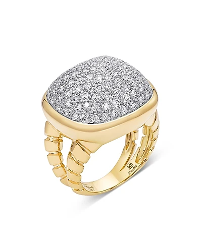 Marina B 18K Yellow Gold Tigella Diamond Pave Dome Ring