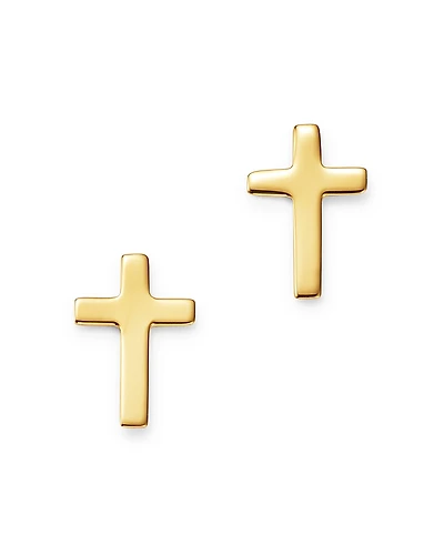 Bloomingdale's Fine Collection Narrow Cross Stud Earrings