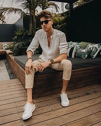 Chrono Tan Leather Strap & Gray Dial Chronograph, 45mm