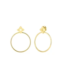 Roberto Coin 18K Yellow Gold Venetian Princess Diamond Flower Drop Hoop Earrings