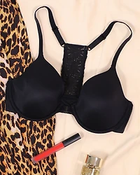 Future Foundation Lace-Racerback Front-Close Contour Bra