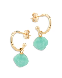 Bloomingdale's Fine Collection Turquoise Dangle Mini Hoop Earrings