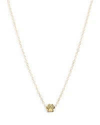 14K Yellow Gold Itty Bitty Paw Pendant Necklace, 16"