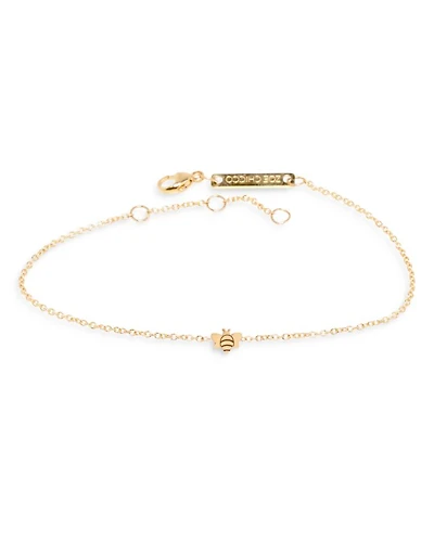 14K Yellow Gold Itty Bitty Bee Chain Bracelet