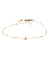 14K Yellow Gold Itty Bitty Bee Chain Bracelet
