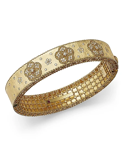 Roberto Coin 18K Yellow Gold Daisy Lux Diamond Bangle Bracelet