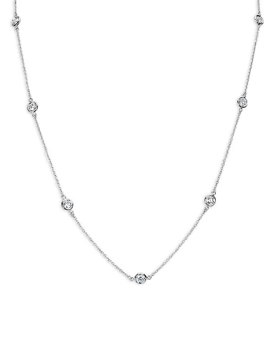 Diamond Bezel Station Necklace in 14K Gold