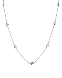 Diamond Bezel Station Necklace in 14K Gold