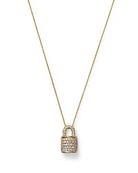 Roberto Coin 18K Yellow Gold Diamond Padlock Pendant Necklace, 16
